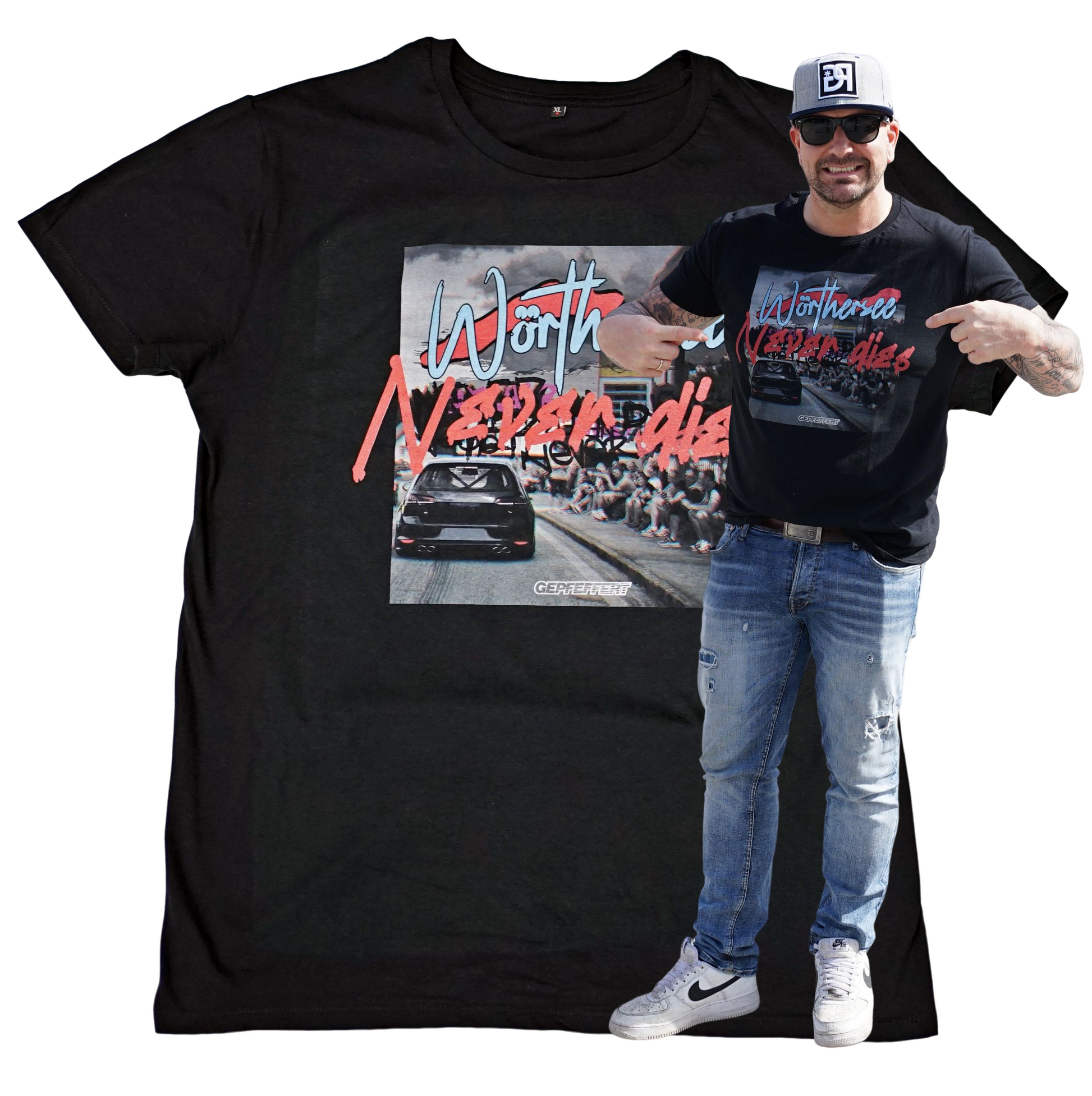 gepfeffert.com® T-Shirt Wörthersee never dies -Schwarz VORBESTELLUNG - gepfeffert.com